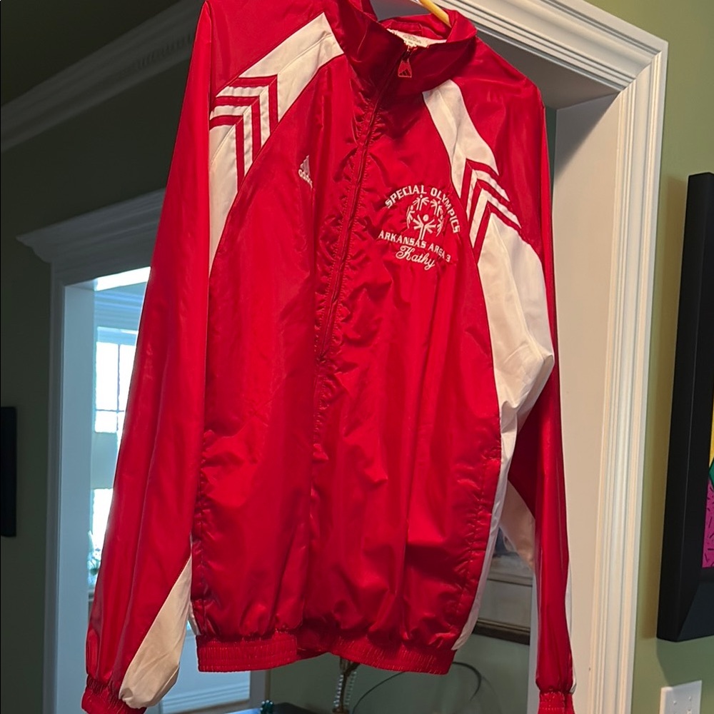 Red and White Track Jacket